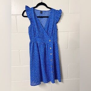 Blue pattern faux wrap